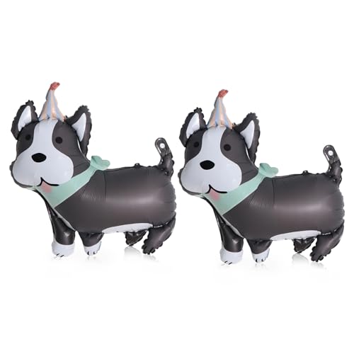 2 Piezas Globo Perro Husky, Globo de Foil 3D Husky, Decoración para Fiestas de Tema de Perros, Decoración de Globos para Cumpleaños Infantiles Niños Niñas, Cumpleaños del Perro