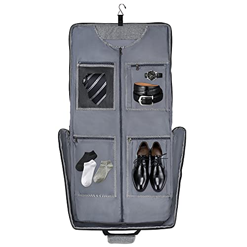 Miniatura 3 de Modoker Suit Equipaje Bolsa De Ropa Con Correa Para El Hombro, Traje Bolsa De Transporte Maleta Colgante Bolsas De Ropa Para Hombres Mujeres Viajes De Negocios, Gris