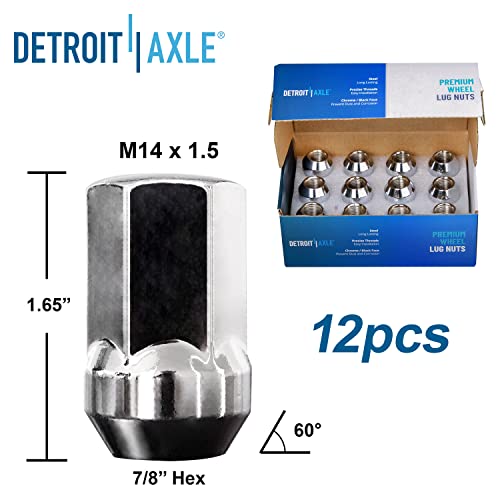 Image of Detroit Axle - Brake Kit for 2013-2018 Ram 1500 Drilled and Slotted Disc | Brake Rotors Ceramic Brakes Pads 24pc Wheel Lug Nuts 2014-17 Front and Rear Replacement