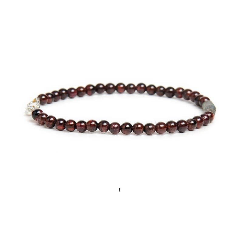 Bracelet grenat et pierre de lune 4mm LCBR-3202 - 2