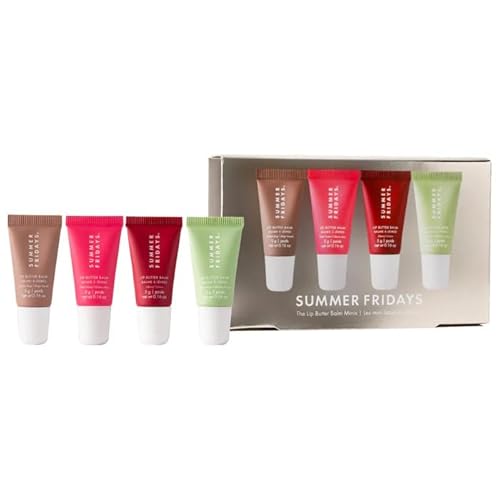 Sumer Friday - The Lip Butter Balm Minis, Hydrating, Moisturizing, Soft & Smooth Lips, Non-Sticky Comfort, Lasting Shine & Tint, Glossy Finish, Multi-Use Balm, Travel-Friendly - Size: (4 x 5 mL)