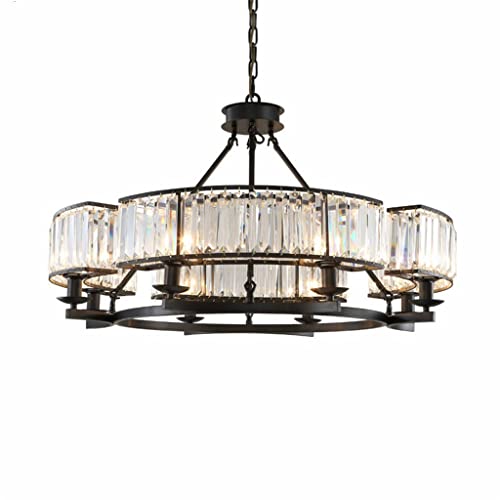 Chandelier cristal K9 contre les salons sombres : lustre rétro américain 8 lampes