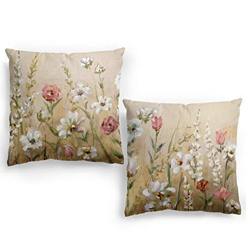 4 Oster-Kissenbezüge 45,7x45,7 Cm – Hasen & Blumen Design, Kariert