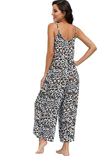 Image of BUENOS NINOS Women's V Neck Floral Maxi Dress Boho Printed Adjustable Spaghetti Strap Ethnic Beach Long Dress with Pockets