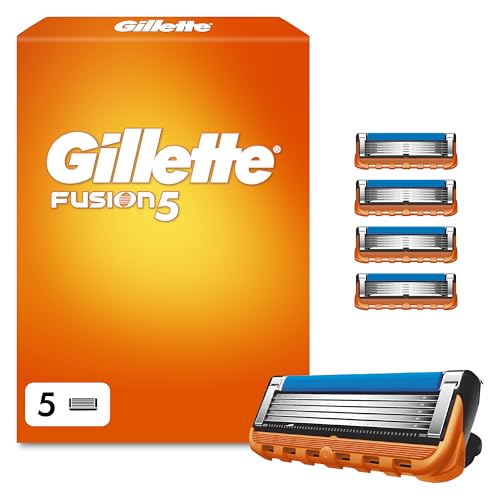 Gillette Fusion 5 Cuchillas de Afeitar Hombre, Paquete de 5 Cuchillas de Recambio (el embalaje puede variar)