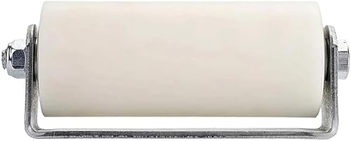 JM Steel - Guía de puerta corredera blanca de 6 pulgadas. con ejes extraíbles incluidos. Unidad (1)