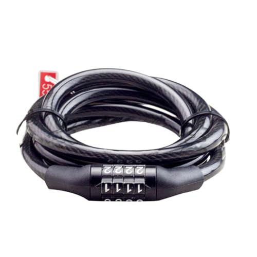 VALICLUD 自転車ケーブルロック 頑丈な重厚チェーン式 ダイヤル暗証設定可能 キー不要 防犯用バイク用長尺ロック 盗難防止に