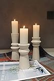 Cream Candle Holders for Pillar Candles, Ceramic Candlestick Holder Set of 3, Tea Light Candle Holde