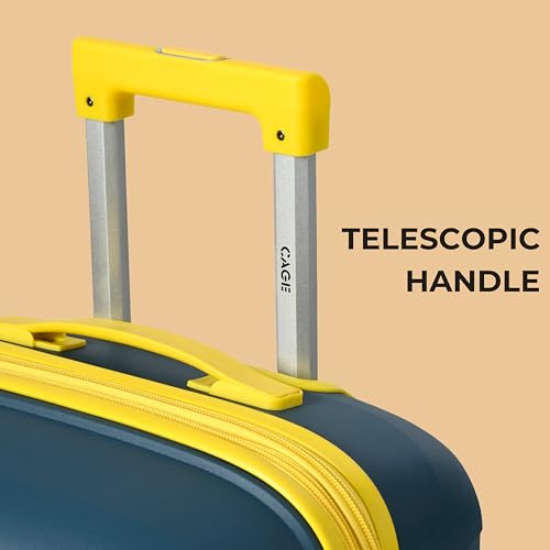 Image of CAGE 8 Wheels Trolley Bag Hard Case Polypropylene 360 Degree Wheeling System Luggage, Trolley Bags for Travel, Suitcase for Travel (Lime Sapphire, Check-in | 66 cm | Medium)