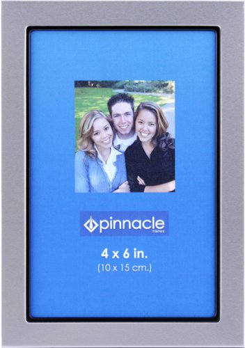 PinnacleFrames Silver Desk Frame with Black Inner, 4 inch by 6 inch