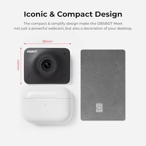 OBSBOT Meet 1080p Webcam 60fps, AI Powered Webcam With Noise Canceling Microphone, Beauty Mode, Blurred background, Wide Angle, HDR, Camera Privacy Cover, Web Camera for PC/Mac/Laptop/Zoom/Skype/Teams - Image 8