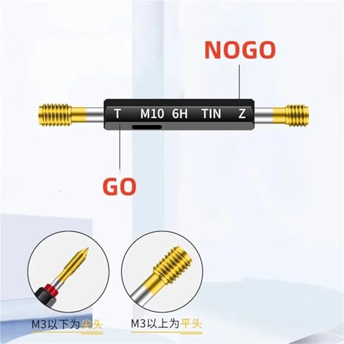 1PCS 6H Tin-Coating Thread Gauge M1 M 2M3 M4 M5 M6 Measuring Tool M7 M8 M9 M10 M12(M1.6X0.35) miniatura 2