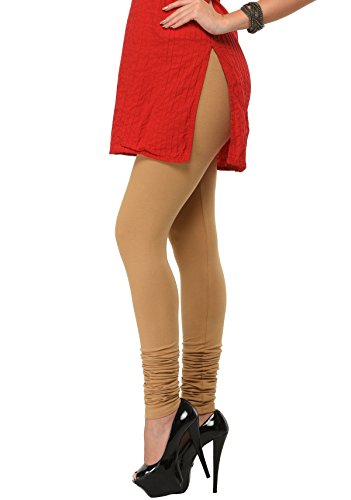 Image of Frenchtrendz Women's Cotton Spandex Stretchable Mid Rise Slim Fit Churidar Leggings Pull On
