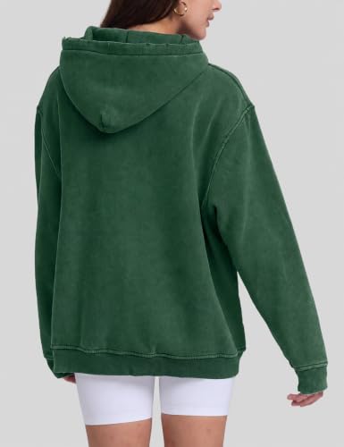 Image of FAIABLE Womens Oversized Acid Wash Hoodie Unisex Heavyweight Fleece Cotton Hoodies Vintage Washed Sweatshirt for Women