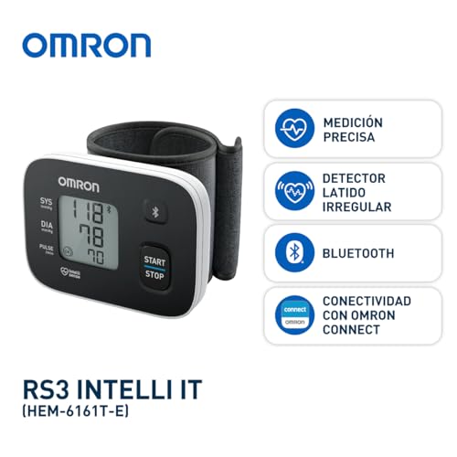 OMRON RS3 Intelli IT Handgelenk Blutdruckmessgerät mit App, 13.5-21.5 cm