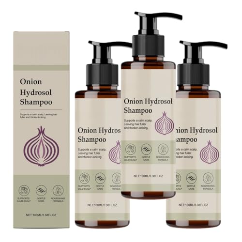 Champú de hidrolato de cebolla, sérum acondicionador de cebolla roja, fórmula espesante y voluminizadora, suave con el cuero cabelludo, apto para hombres y mujeres.