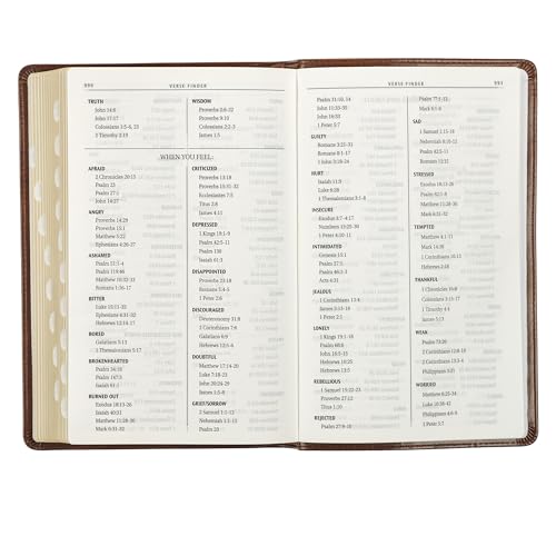 KJV Holy Bible, Standard Size Faux Leather Red Letter Edition Thumb Index & Ribbon Marker, King James Version, Medium Brown (KJV Deluxe Gift Editions)