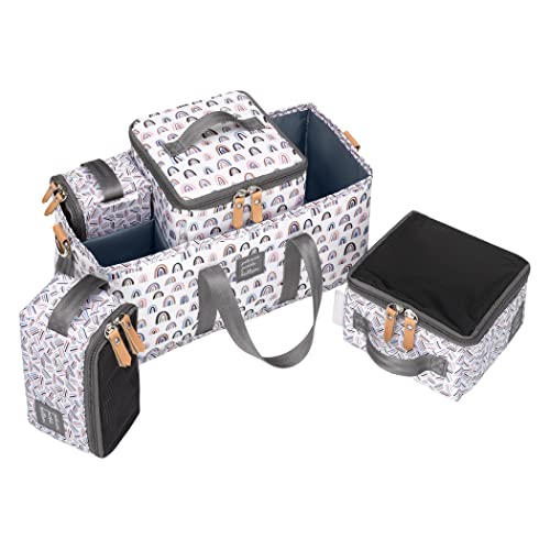 Petunia Pickle Bottom Deluxe Kit, 3-in-1 Grid Caddy Organizer, Lightweight Packing Cubes, Organize Diaper Bag, Stroller, Nursery, Unity