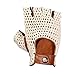 BUSINESS SQUARE BS Herren-Fahrhandschuh aus Baumwolle mit Haken und Leder Retro-Stil Luxus-Rindslederhandschuh mit Druckknopfriemen Fingerlose Autohandschuhe Motorradhandschuh Fahrradhandschuhe (XXL)