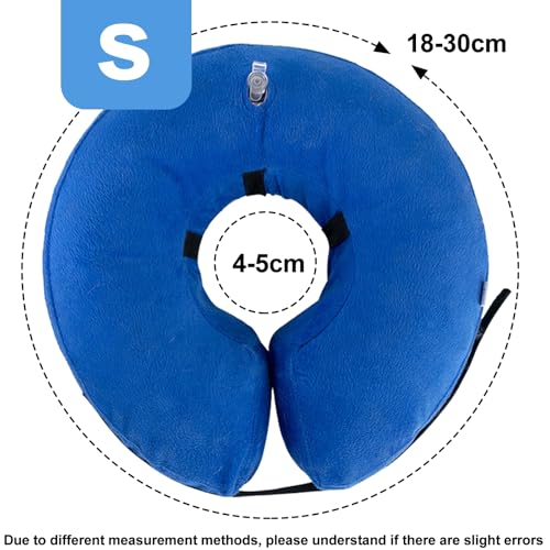 HTTDSLF Aufblasbares Halsband für Hunde und Katzen, Erholungshalsband, auslaufsicher, Mondhalsband (Blau, S)