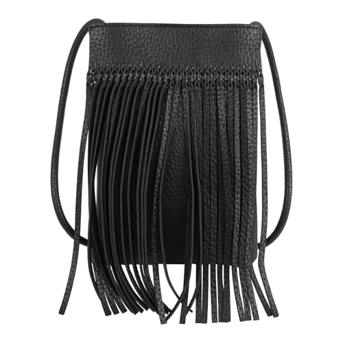 Image of Hoce Women's Leather Fringe Messenger Bag Large Hobo Crossbody Tassel Shoulder Bags, Gift for Mom Wife Girlfriend
