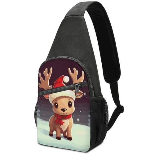Bolso bandolera casual con reno navideño miniatura 1