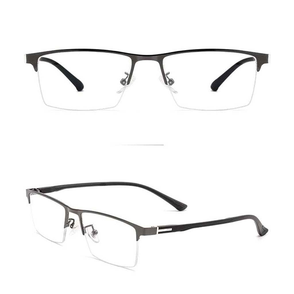 WZX Gafas de Lectura de Media Montura HD Gafas ultraligeras Anti-Azules Gafas de Mediana Edad y Ancianos Gafas de Lectura Ligeras Gafas ópticas rectangulares de Metal