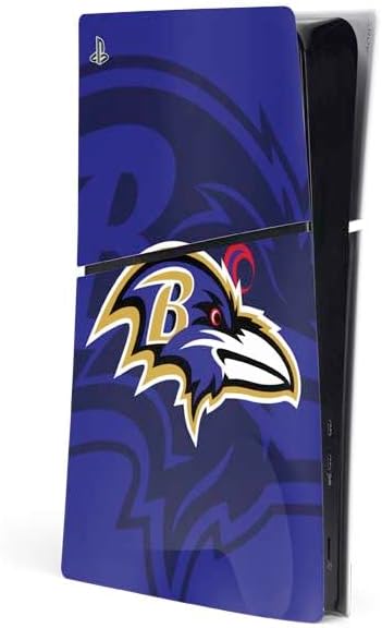 Skinit Decal Gaming Skin Compatible with PS5 Slim Digital Edition Console - Officially Licensed Liquid Blue NFL Baltimore Ravens Running Back Design