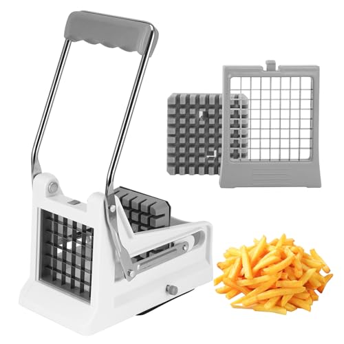 Viitech Potato Chipper Cutter with 2 Blades, 2 in 1 Professional Stainless Steel French Fry Cutter, Chip Cutter for Home Kitchen Vegetables Cutting Carrot Cucumber