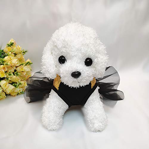 Wolyepor Puppy Princess Sequined Bow Dog Tutu Dress Dog Pleated Shirt For Birthday Party (Small, Golden) #TOP3