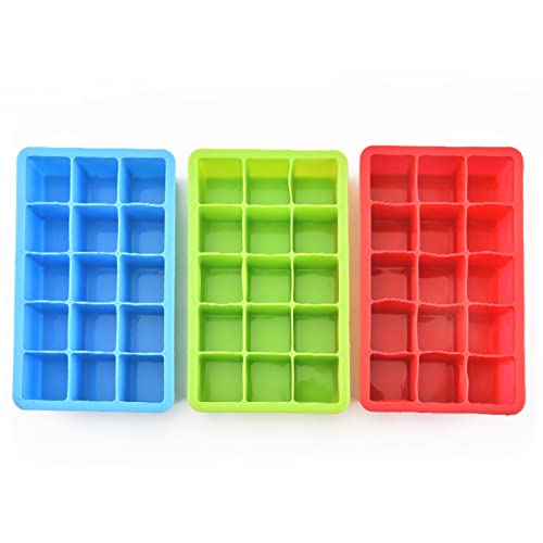 Molde de silicón para hielo 15 cubos 2 piezas azul sin tapa miniatura 5