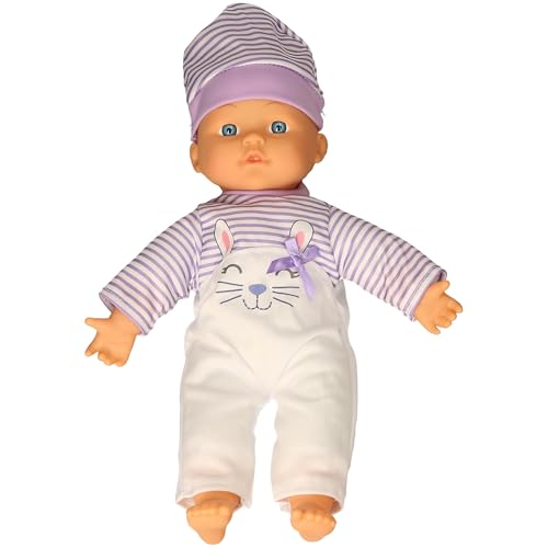 My Baby Lydia Soft Baby Doll with Bunny Outfit, Pink/Purple and White Striped, 2 Assorted - A to Z Collection - Image 2