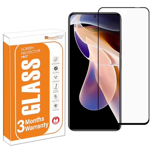 Image of OpenTech Military-Grade Tempered Glass Screen Protector Compatible for Xiaomi Redmi K50i / Note 11T Pro /Note 11T Pro Plus with Edge to Edge Coverage and Easy Installation kit