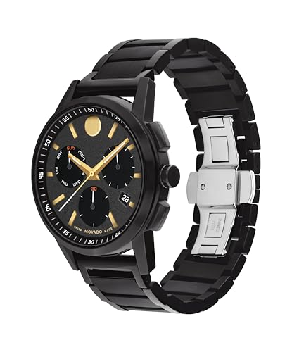 Movado Museum Sport Men's Watch - Swiss Quartz Chronograph Movement, Stainless Steel Link Bracelet - 3 ATM Water Resistance - Luxury Fashion Timepiece for Him - 43mm2
