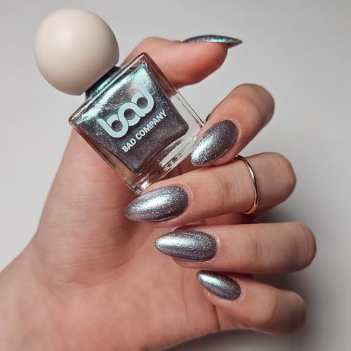 Image of BAD COMPANY Nail Polish 8ml, Chrome Metallic Nail Polish, Long Lasting,Vegan, Quick Dry & Cruelty-Free Nail Paint - Rich B*tch 36