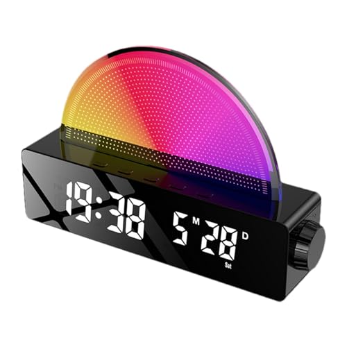 Generico Alarmas al amanecer, despertador al amanecer, luz del despertador digital - Despertador inteligente, alarmas para dormitorios, pantalla multicolor para aquellos que tienen el sueño pesado,
