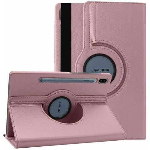 Coque rotative 360 pour Samsung Galaxy Tab S8 Ultra 14.6 cuir rose