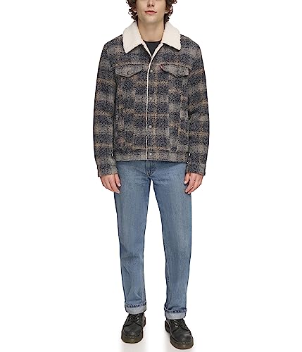 Image of Levi's Men's Levi's Men's Wool Blend Plaid Trucker With Sherpa Lining