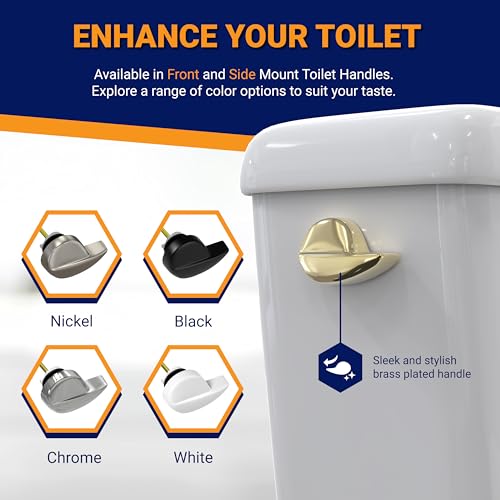 Image of Toilet Handle Replacement (Brass Polished, Side Mount)