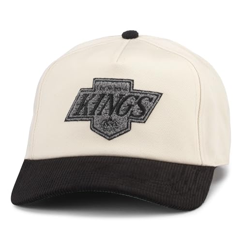 AMERICAN NEEDLE LA Kings Officially Licensed NHL Burnett Adjustable Snapback Baseball Hat Cream/Black (23020A-LAK-CRBK)