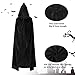 American Trends Unisex Hooded Robe Cloak Adults’ Velvet Lightweight Overcoat Cloak for Halloween Cosplay Costumes Black Medium