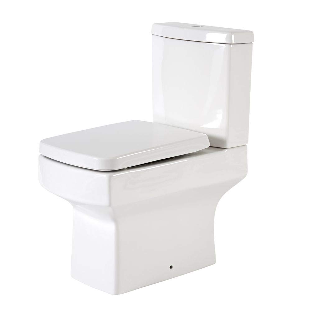 Milano Chrome Elswick White Ceramic Close Coupled Toilet Wc Flush Button