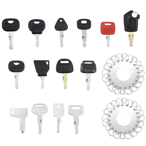 21 Stück Ersatz Zündschlüssel, Baumaschinen Schlüssel Set Bagger Schlüssel, Zündschlüssel set Baumaschinen, Zündschlüssel set Traktor,Masterschlüssel set für Bagger, Traktor, Motorrad.