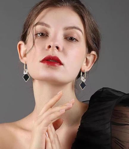 Black Gold Earrings For Women Gold Lightweight Statement Dangle Earrings For Women Trendy3