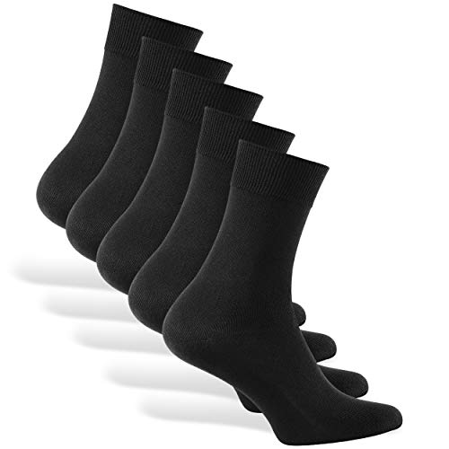 Socken Herren Herrensocken Schwarze 43 44 45 46 Black Baumwollsocken Socks Baumwolle Business Männer Lange Strümpfe Casual Herrenstrümpfe Dünne Anzugsocken Größe Anzug Soken 10er Pack Gr.43-46 Schwarz Cover