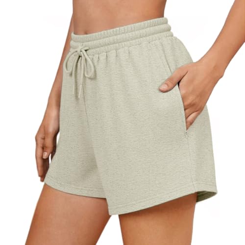 Neteson Pantaloncini Corti Donna Sportivi Estivi Pantaloncini Palestra Shorts Corsa Comodi Pantaloni Allenamento con Tasche per Jogging Sport Yoga Fitness