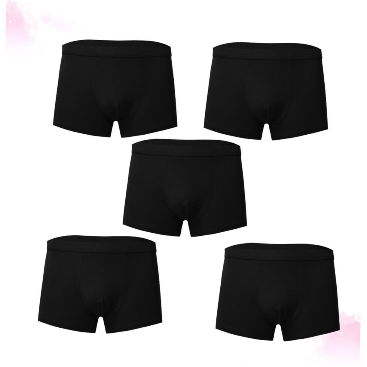 HEMOTON 5piezas Calzoncillos de Hombre Pack Algodón Puro Transpirable Elástico Talla Negros para Uso Diario