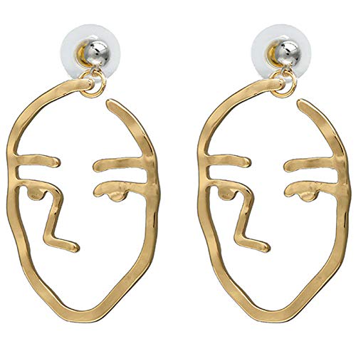 BOER INC Human Face Earrings Unique Abstract Art Dangle Stud Earring Fashion Geometric Drop Hoops Studs Earrings with Face Rings for Party Birthday Valentine's Day Christmas Gift (A Style)
