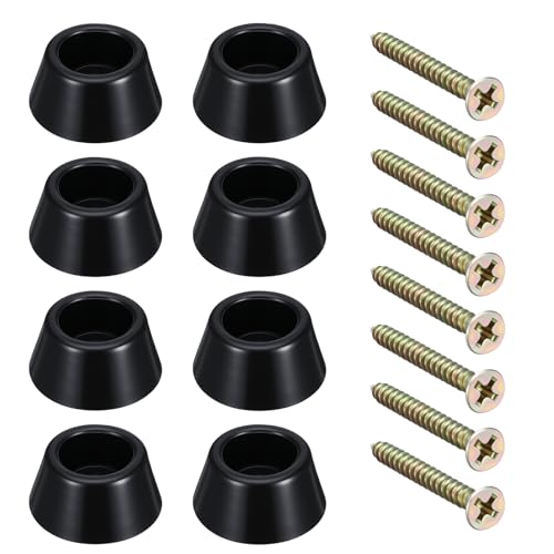 YBEATY 8 Pcs Rubber Feet for Subwoofer, Heavy Duty Speaker Isolation Pads Soft Non Slip Round Bumper Feet with Stainless Screws for Subwoofer Guitar Amps Cutting Furniture Boards Cabinets (Black)