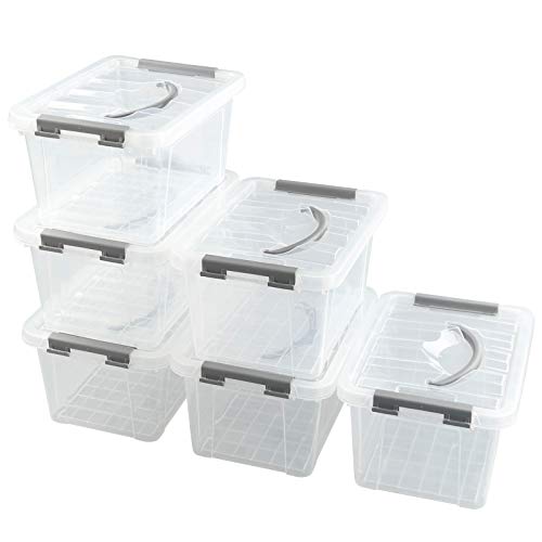 Farmoon Cajas De Almacenamiento De Plástico De 5 L, 6 Paquetes Pequeño Contenedor Con Tapa Cover
